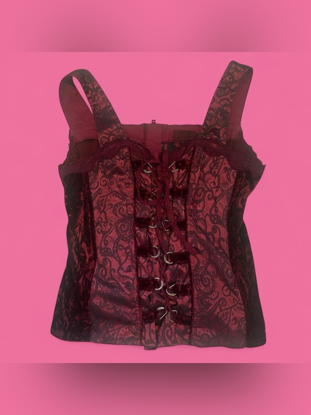 TRIPP NYC Maroon Velvet Corset